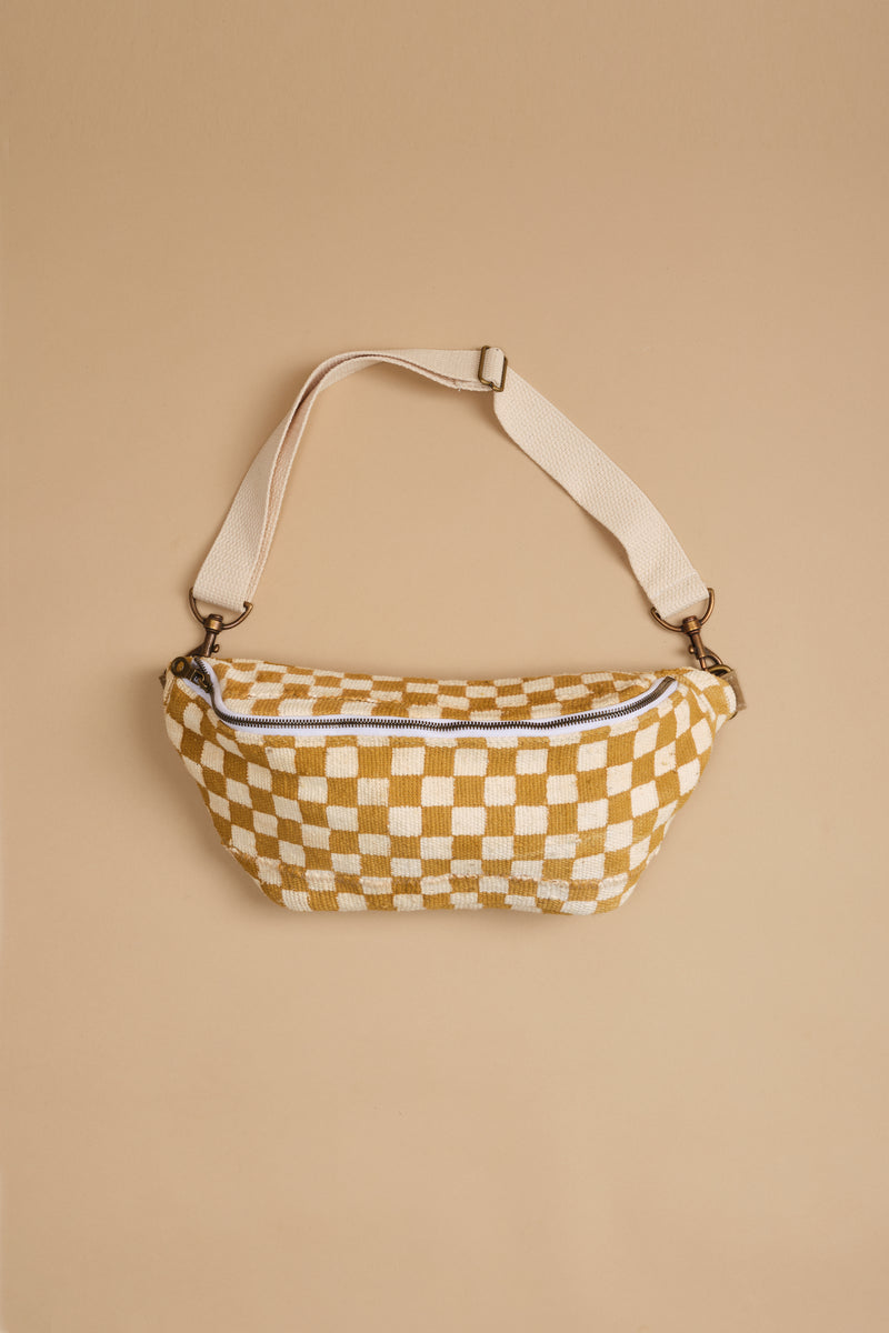 Mustard Checkered Sling Bag – JennaBeeHandmade