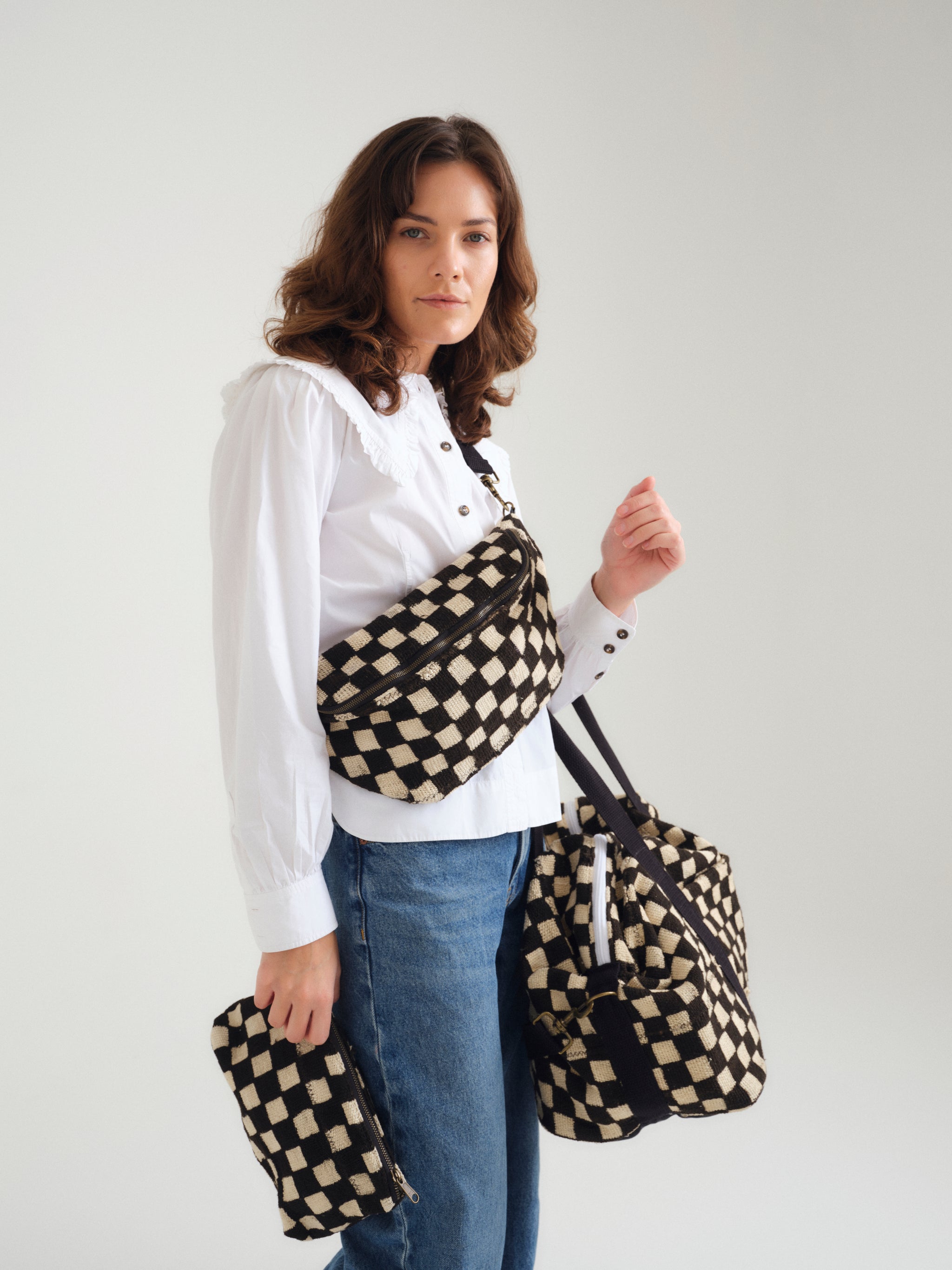 Black Checkered Weekender Bag – Jenna Bee