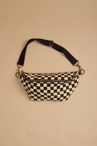 The Belt Bag in Black & Canvas Gingham, Bags & Accessories