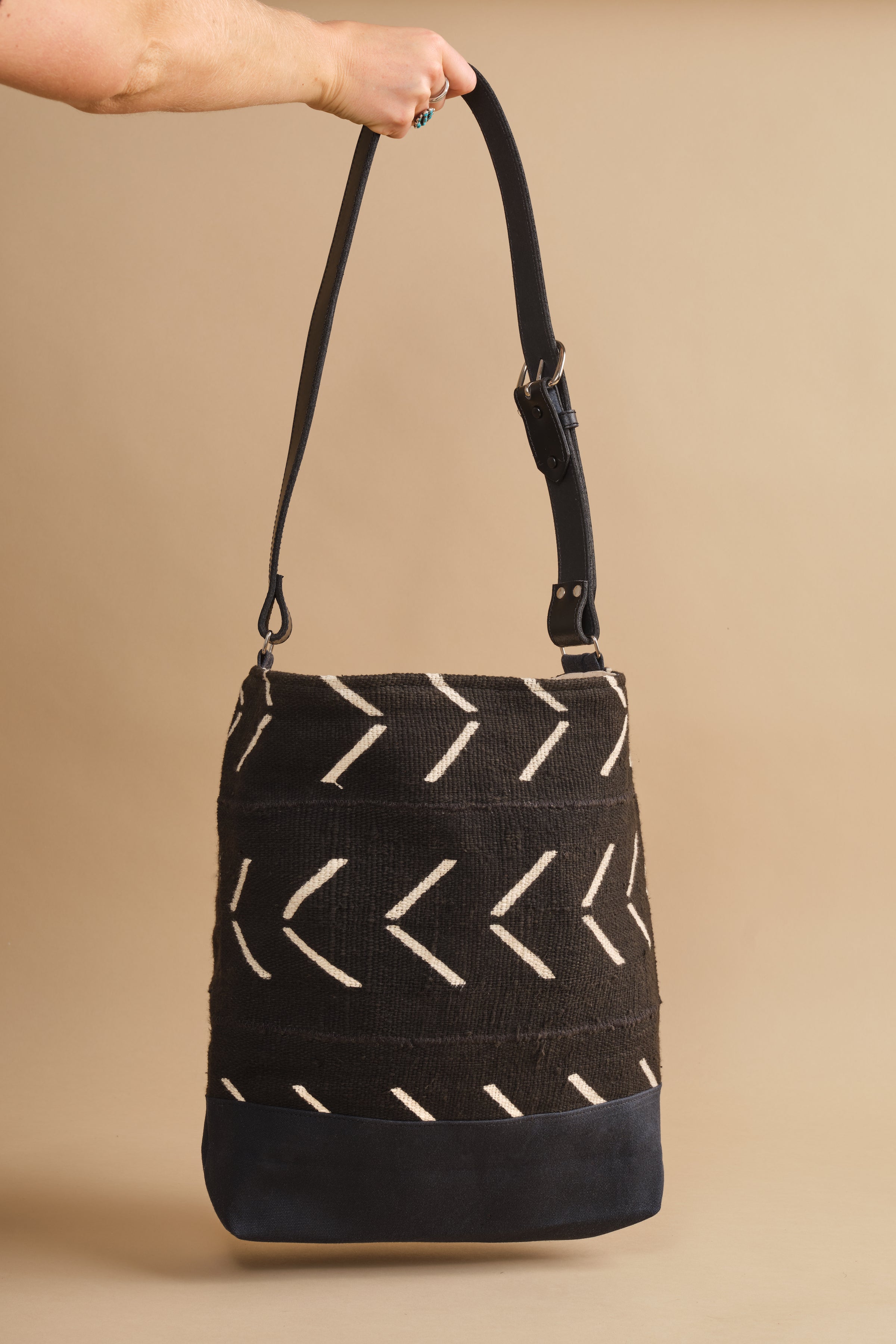 Black Arrows Mudcloth Tote Bag – Jenna Bee - Main Image