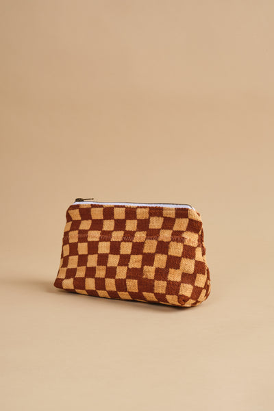 Vegan Leather Checkered Cosmetic Bag (Multiple Colors) – Lola